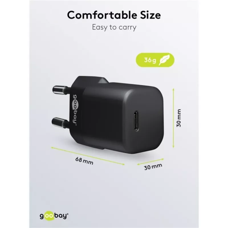 Mobilgeräte-Ladegerät Goobay 65403 Universal Schwarz AC-Schnellladung