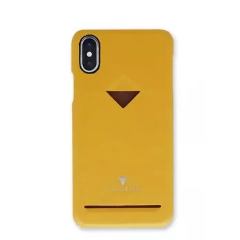 Kartenfach-Hülle VixFox für iPhone XR, senfgelb, schlanke Schutzhülle mit Kartenfach