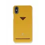 Kartenfach-Hülle VixFox für iPhone XR, senfgelb, schlanke Schutzhülle mit Kartenfach