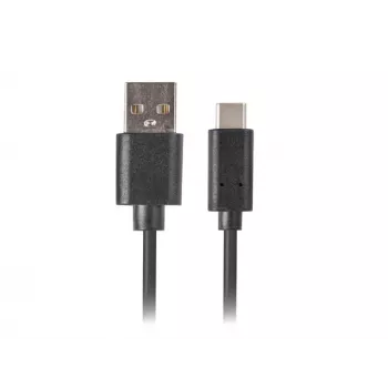 USB 2.0 Kabel LANBERG CA-USBO-20CU-0010-BK — USB A auf USB C, 1 m, schwarz, 480 Mbit/s