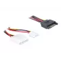 DeLOCK 65227 Y-Stromkabel SATA 15-Pin auf 4-Pin Molex + Floppy, 30 cm