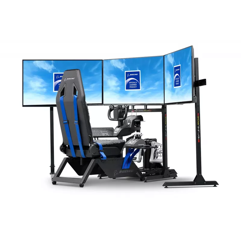 Next Level Racing Boeing Commercial Edition Flugsimulator-Cockpit, blaue Akzente