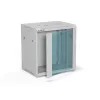Wandmontage 19-Zoll-Schrank Alantec 12U 600x450 mm, einzelne Glastür, abnehmbare vollständige Rück- und Seitenwände, abschließbar, 4 Montageschienen, grau, flache Verpackung