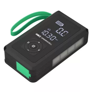 Powerbank Green Cell CJSGC03 8000 mAh Li‑Ion, OLED-Anzeige, USB‑C & USB‑A, 500 mA Ausgang, integrierte Taschenlampe