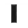 Lanberg FF01-6842-12BL 19-Zoll-Serverschrank freistehend 42U, 600x800 mm, Glastür, LCD, IP20, zerlegt geliefert, Schwarz