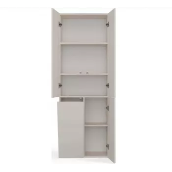 Badezimmerschrank Nel DD 1K Korb Farbe Kaschmir Lange Türen