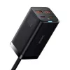 Baseus GaN3 Pro CCGP000101 Tischladegerät 100 W, 2x USB-C + 2x USB-A, PD 3.0, QC 4.0+, 1,5 m Kabel, Schwarz