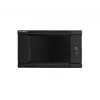 Lanberg WF01-6406-10B 19-Zoll-Wandschrank, 6U, 600x450x368 mm, Glastür, 60 kg, Schwarz