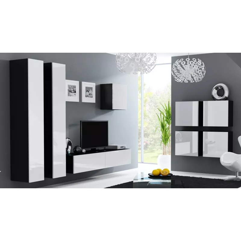 Cama Square Schrank VIGO 50/50/30 schwarz/weiß glänzend