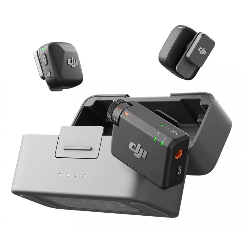 DJI Mic Mini (2 TX + 1 RX + Ladecase) Drahtloses Mikrofon-Kit - Dunkelgrau