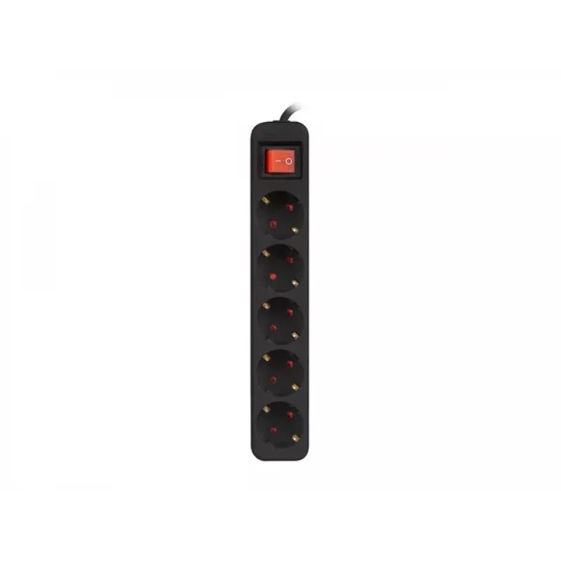 Stromverlängerungskabel Lanberg PS1-05F-0300-BK 3m 5 Steckdosen Innenbereich Schwarz