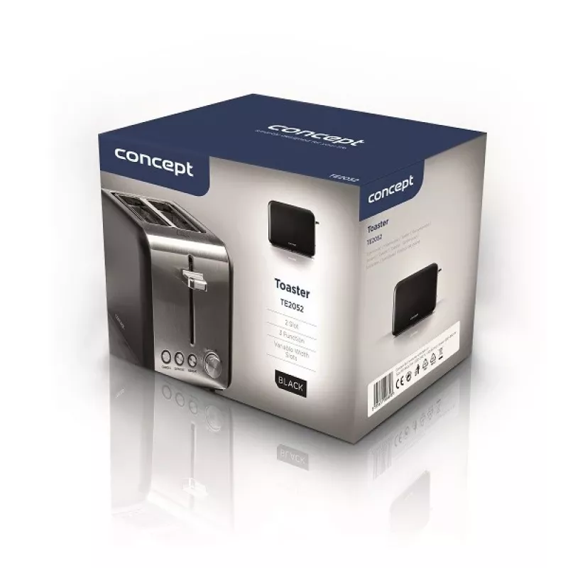 Toaster TE2052 Edelstahl schwarz