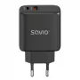 SAVIO LA-06/B 30-W-Wandladegerät, USB-A + USB-C, Quick Charge, Power Delivery 3.0, Schwarz