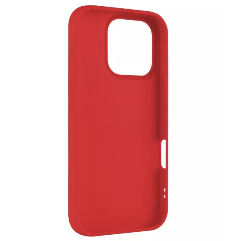 Rückabdeckung FIXED für Apple iPhone 16 Pro, gummierte Oberfläche, rot