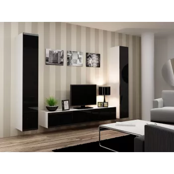 Cama geschlossen Schrank VIGO '180' 180/40/30 weiß/schwarz glänzend