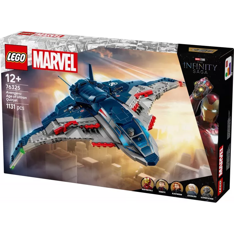 LEGO Marvel Super Heroes 76325 Avengers: Age of Ultron Quinjet Bausatz, 1131 Teile, 5 Minifiguren, ab 12 Jahren