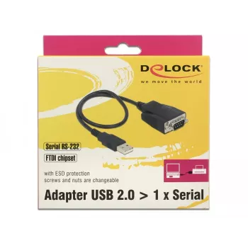 DeLOCK 62958 USB-auf-RS-232-Adapter, USB Typ-A, schwarz