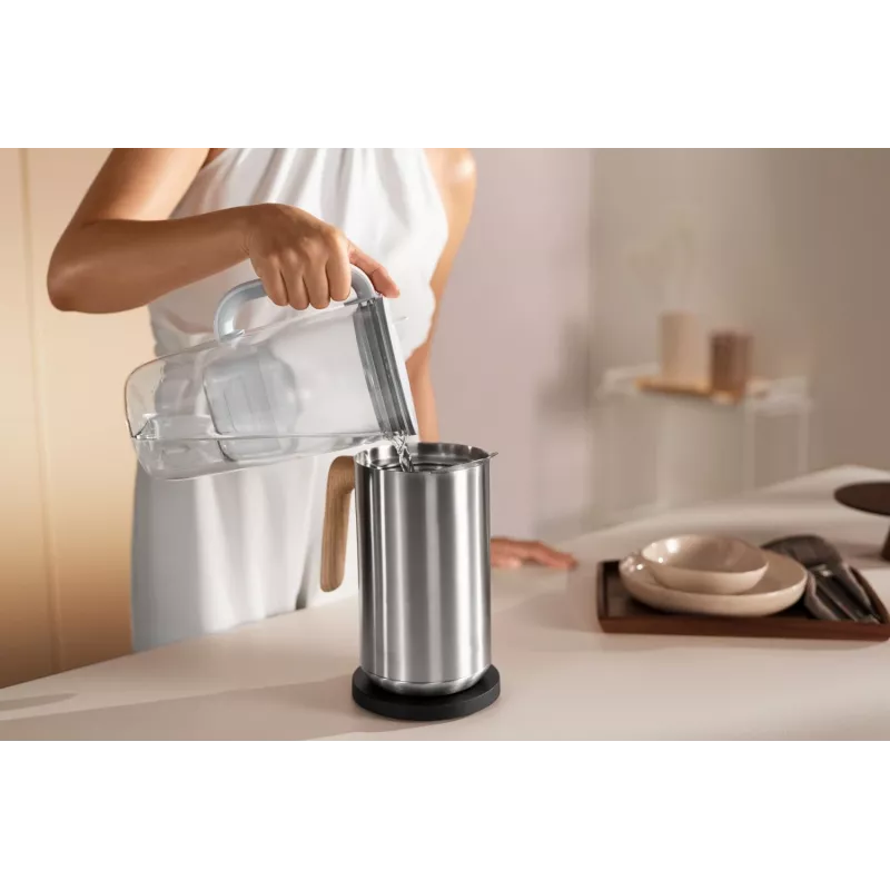 Brita Glass+1 Maxtra Pro Pure Performance Glas-Filterkanne, 2,5 l Gesamtvolumen / 1,5 l gefiltert, spülmaschinenfest, grau