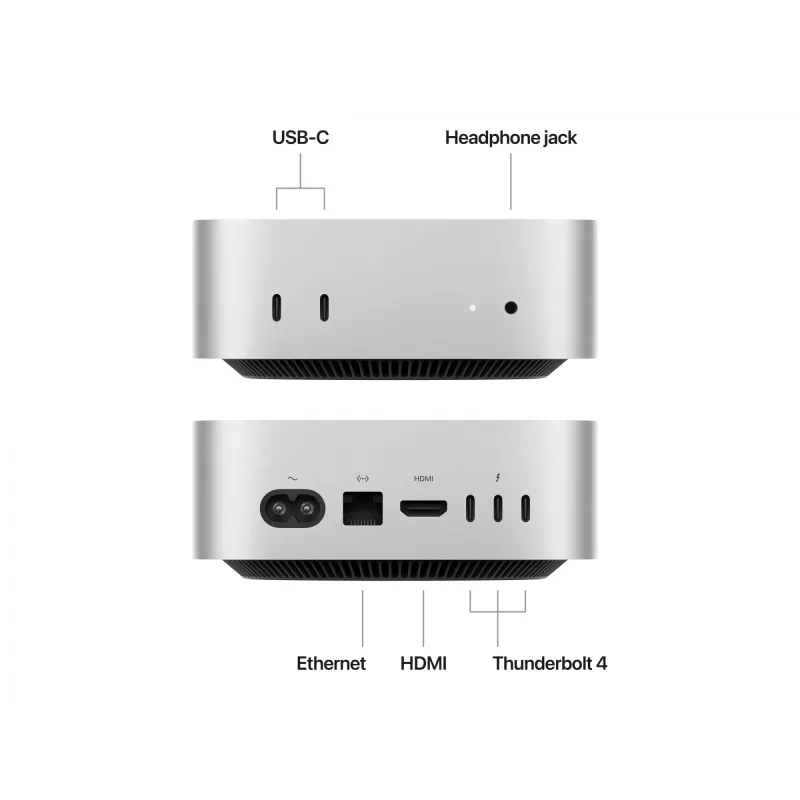 Apple Mac mini Apple M M4 16 GB 256 GB SSD macOS Sequoia Mini PC Silber