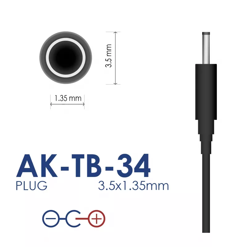 Akyga AK-TB-34 Universal-Netzteil, 5 V, 2 A, 10 W, 3,5 x 1,35 mm, 1,5 m