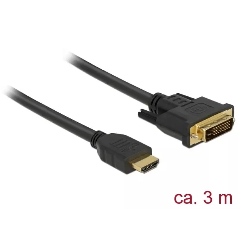 Videokabel-Adapter DeLOCK 85655 3m HDMI Typ A DVI Schwarz