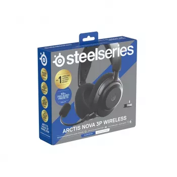 SteelSeries Arctis Nova 3P Wireless kabelloses Gaming-Headset, Bluetooth/2,4 GHz, schwarz