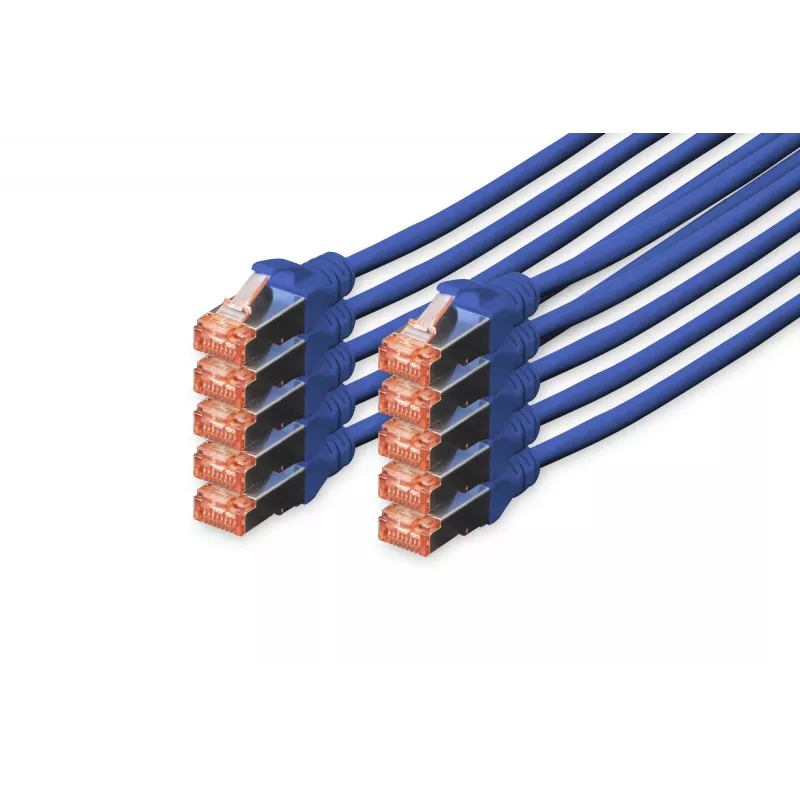 DIGITUS CAT6 S/FTP Patchkabel, 3 m, Blau, 10er-Pack