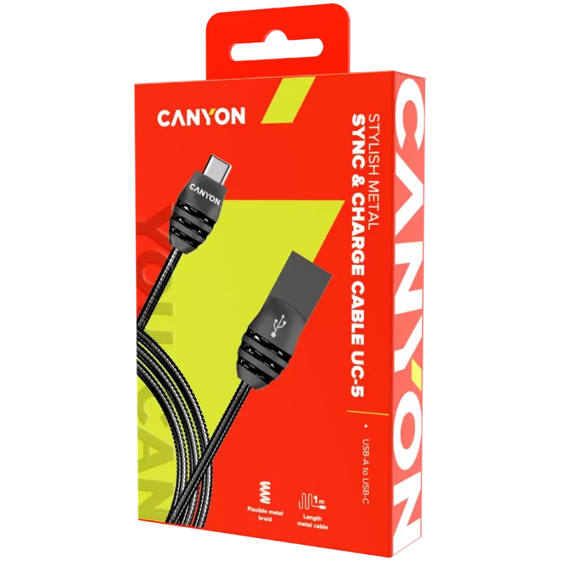 CANYON Kabel UC-5 USB-C 10W 1m Dark Grau
