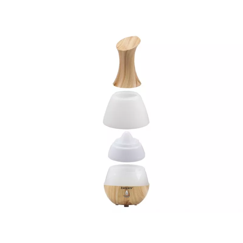 Beper 70.405 Ultraschall-Aromadiffusor, 235 ml, 7-farbiges LED-Licht, 4 W, automatische Abschaltung