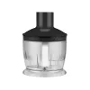 LAFE BlendMix BRK-003A Stabmixer-Set, 800 W, 2 Geschwindigkeiten, Turbo, Edelstahlmesser, 0,6-l-Becher, schwarz/silber
