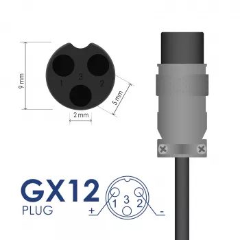 Akyga AK-EV-11 Ladegerät für 36 V E-Scooter, 42 V / 2 A 84 W, GX12 3-polig 9 mm, 1 m
