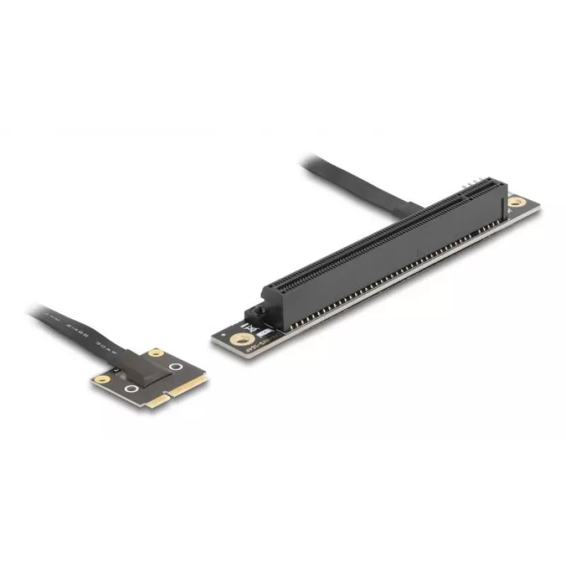 Delock Adapter Mini PCIe Stecker auf PCIe 3.0 x16 Slot, 90 Grad abgewinkelt, mit Kabel
