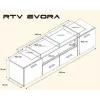 Cama TV-Ständer EVORA 200 weiß/schwarz glänzend