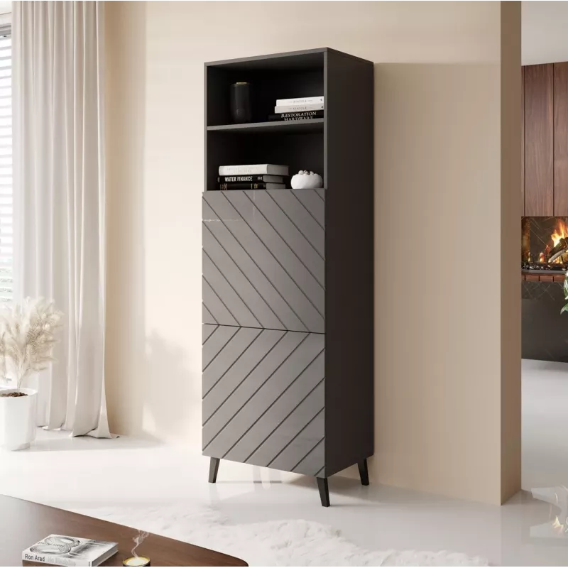 Aufbewahrungsschrank cama meble ABETO 60×40×176,5 cm Graphit/glänzendes Graphit