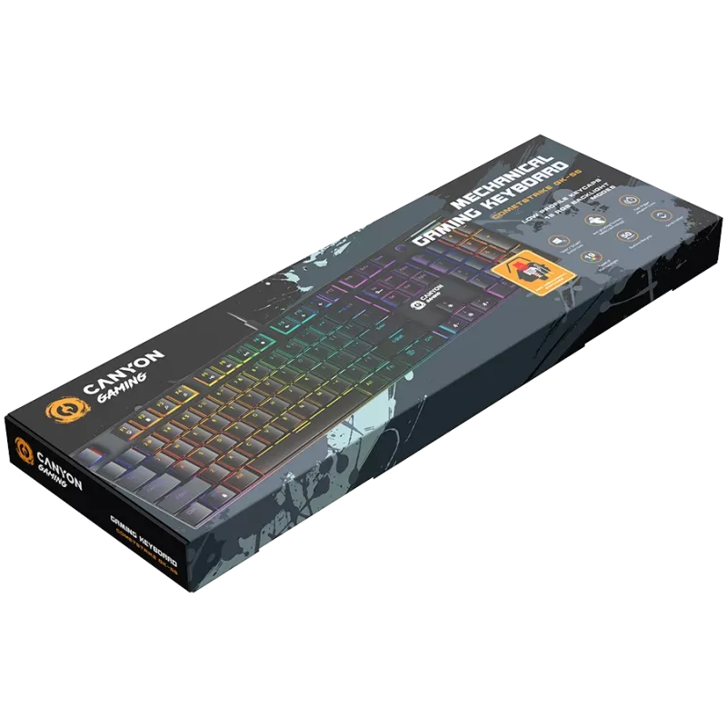 Canyon Cometstrike GK-55 Tastatur Gaming USB QWERTY English Schwarz Mechanical 104 Keys