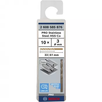 Spiralbohrer Bosch HSS-Co DIN 338 3 mm