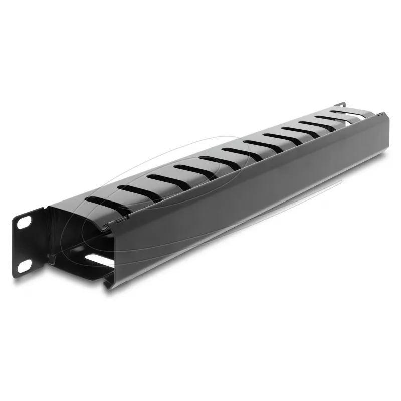 Delock 67628 19" Kabelmanagement-Panel mit Bürste, 1U, Schwarz