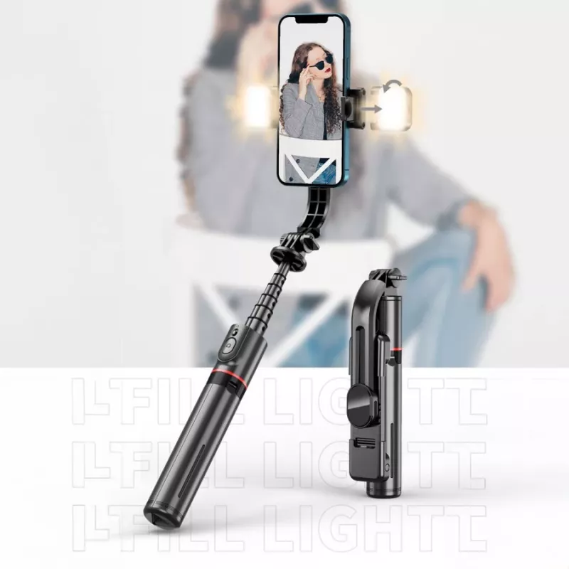 Tech-Protect L05S Selfie-Stick-Stativ LED-Leuchte Bluetooth-Fernbedienung