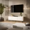 TV-Schrank Cama LUCCA 3D 165×40×59 cm, weiß, Spanplattenoberseite
