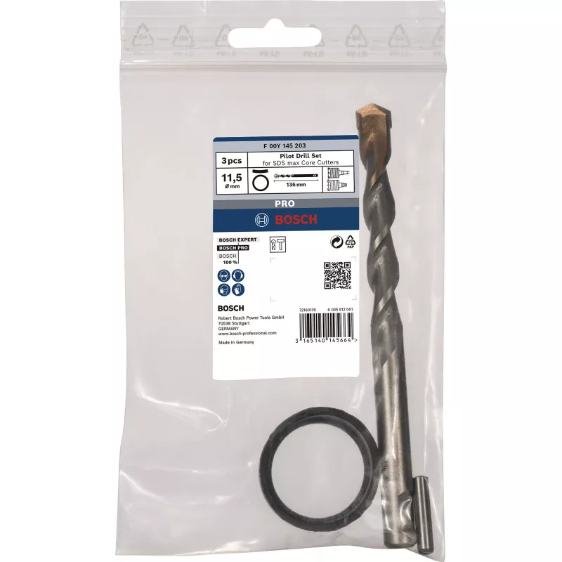 Bosch F 00Y 145 203 HM-CT Zentrierbohrer für SDS-max-9 CoreCutter, 11,5 mm, 136 mm Länge