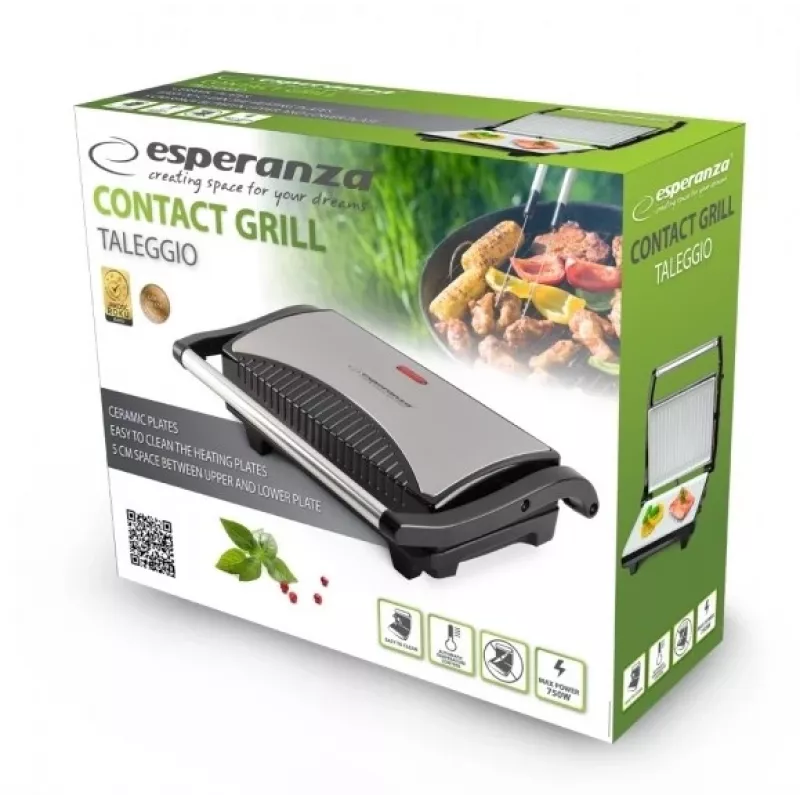 Esperanza EKG006 Elektrogrill 750W Edelstahl/Schwarz
