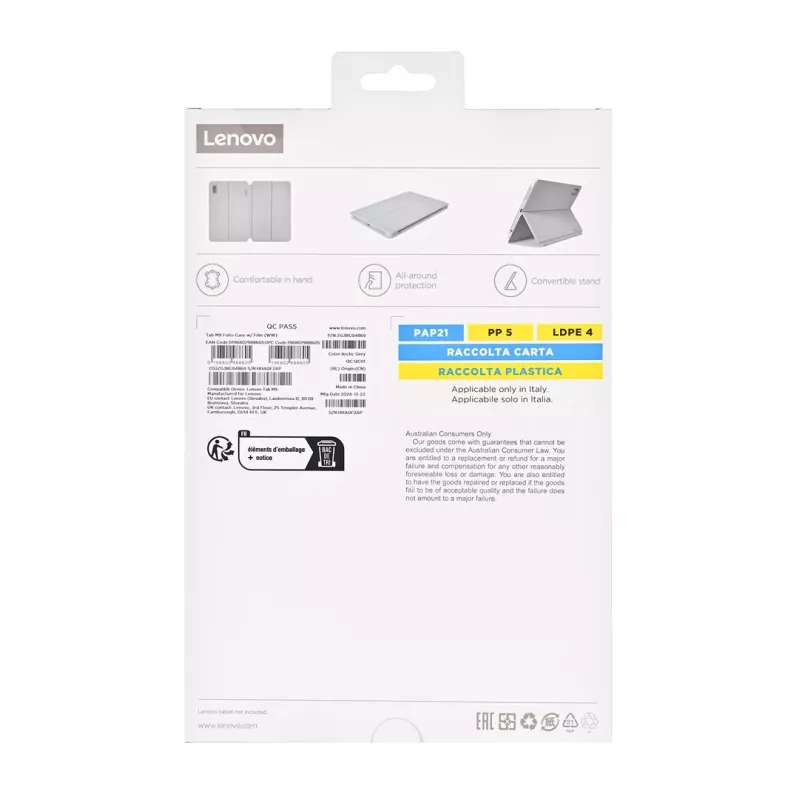Lenovo ZG38C04869 Folio-Hülle für Tab M9, 22,9 cm (9 Zoll), Polyurethan/Polycarbonat, Grau