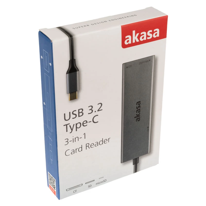 Akasa AK-CR-09BK USB 3.2 Gen1 Type-C 3-in-1-Kartenleser