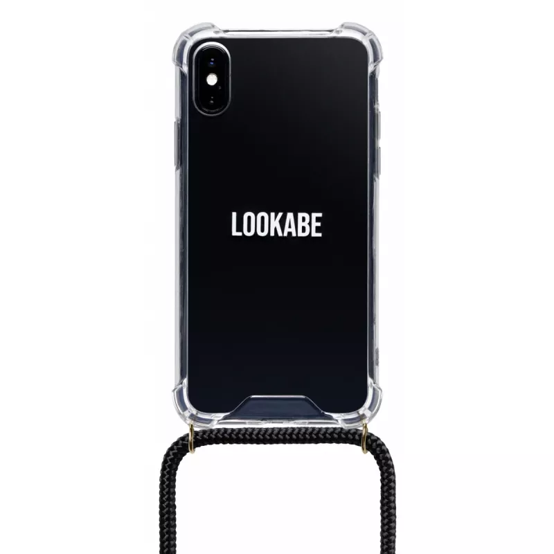 Lookabe Halsketten-Handyhülle für iPhone XS Max, Gold/Schwarz
