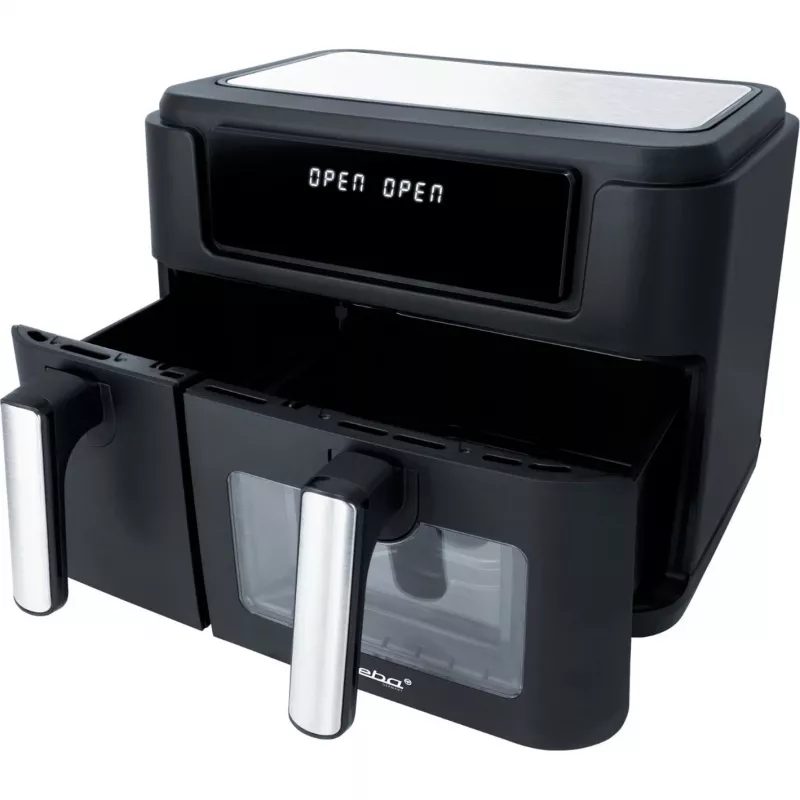 Dual Heißluftfritteuse HF 9500 DUO (schwarz, 2.400 Watt, 2 Körbe 6 L + 3,5 L)