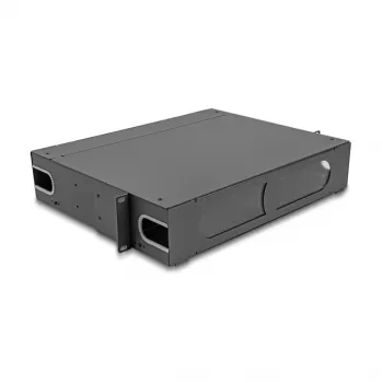 DeLOCK 66752 19-Zoll-LWL-Spleißbox 2U, unbestückt