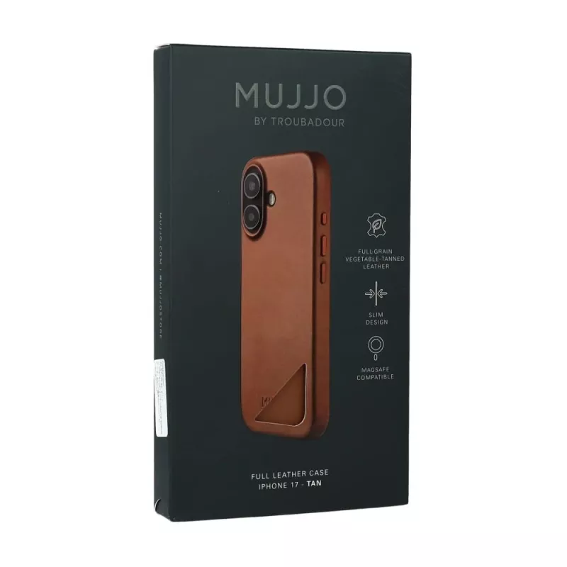 Mujjo Full Leather Case MagSafe Case für iPhone 17 Braun