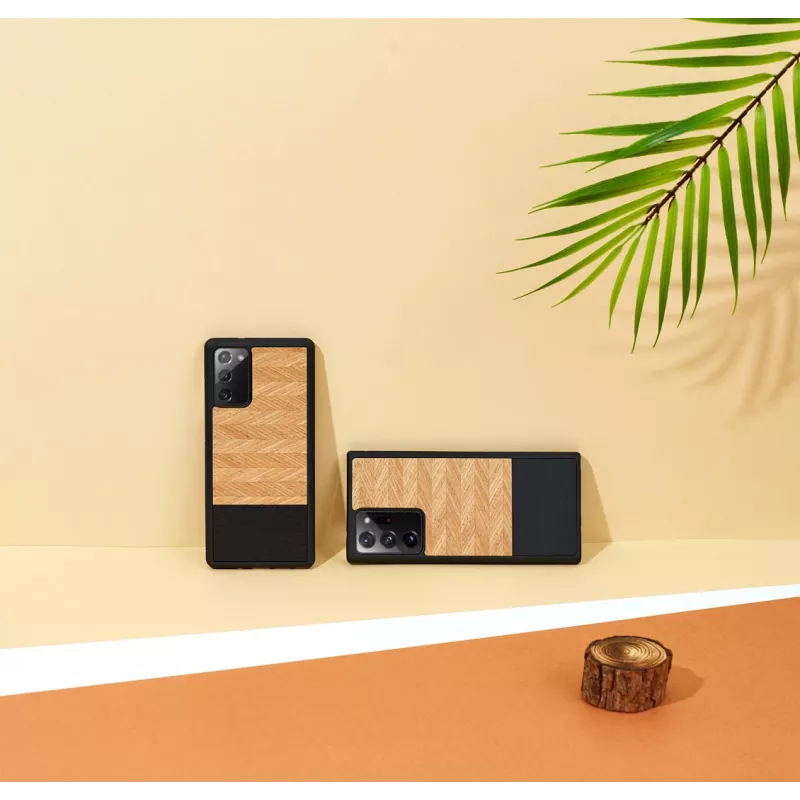 Schutz-Hülle Man and Wood für Samsung Galaxy Note 20 Ultra – Fischgrätmuster Nero Schwarz