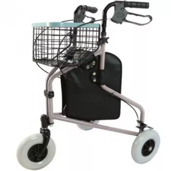 Dreirad-Rollator REHA FUND RF-611 Barcelona, Stahlrahmen, faltbar, höhenverstellbar 82–97 cm, max. Belastung 110 kg, abschließbare Räder, Korb