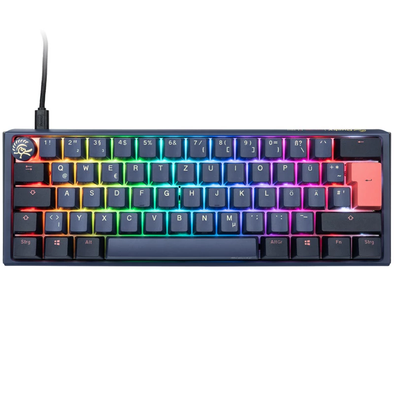 Ducky One 3 Cosmic Blau Mini Gaming-Tastatur, RGB-LED - MX-Ergo-Clear